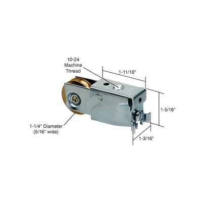 CRL 1-1/4" Steel Sliding Glass Door Roller with 1-3/16" Wide Housing for Smith & Kelly Doors
