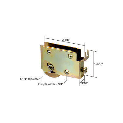 CRL 1-1/4" Steel Sliding Glass Door Roller with 9/16" Wide Housing for Window Master Doors