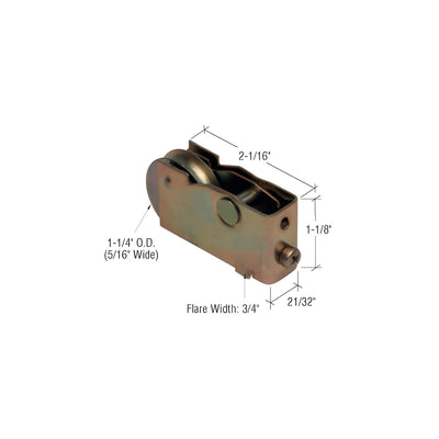 CRL 1-1/4" Steel Sliding Glass Door Roller with 21/32" Wide Housing for Crossly Doors