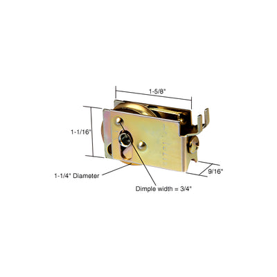 CRL 1-1/4" Steel Sliding Glass Door Roller with 9/16" Wide