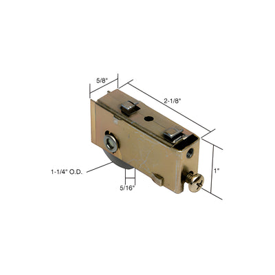 CRL 1-1/4" Steel Sliding Glass Door Roller with 5/8" Wide Housing for Smith Carry Doors