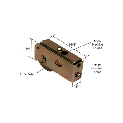 CRL 1-1/2" Steel Sliding Glass Door Roller with 3/4" Wide Housing for Daryl and Patio Magic Doors