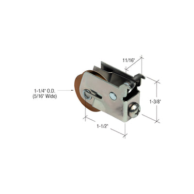CRL 1-1/4" Steel Sliding Glass Door Roller with 11/16" Wide Housing for Premier Doors