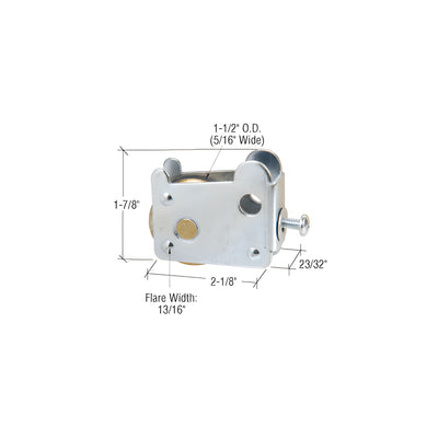 CRL 1-1/2" Steel Sliding Glass Door Roller with 5/8" Wide Housing for Rylock Doors