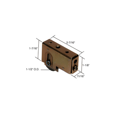 CRL 1-1/2" Steel Sliding Glass Door Roller with 11/16" Wide Housing for Fleetwood Doors