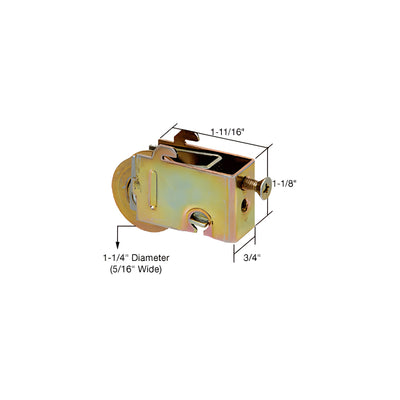 CRL 1-1/4" Steel Sliding Glass Door Roller with 3/4" Wide Housing for Noranda, Three Rivers, and Bee Cee Doors