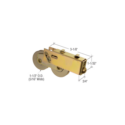 CRL 1-1/2" Steel Tandem Sliding Glass Door Roller with 3/4" Wide Housing for Smith Carry Doors
