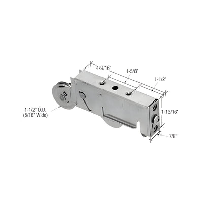 CRL 1-1/2" Tandem Stainless Steel Sliding Glass Door Roller with 7/8" Wide Housing for Armour Vue and Atlas Doors