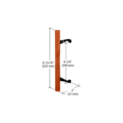 CRL Wood/Black Inside Pull 6-5/8" Screw Holes