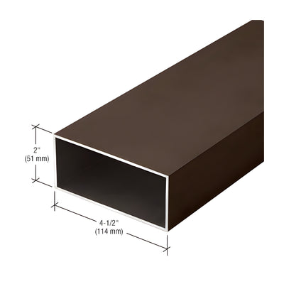 CRL-U.S. Aluminum Rectangular Tube 2" x 4-1/2" - 24'-2", Dark Bronze/Black Anodized Class 1