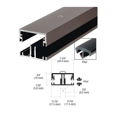 CRL Dark Bronze Anodized Shallow Division Bar with Vinyl