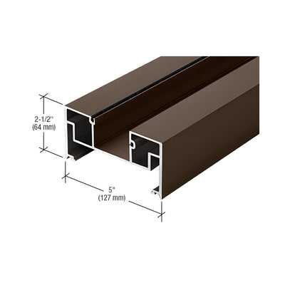 CRL-U.S. Aluminum Deep Pocket Door Jamb for 1-5/16" Glass, Dark Bronze/Black Anodized Class 1 - 24'-2"