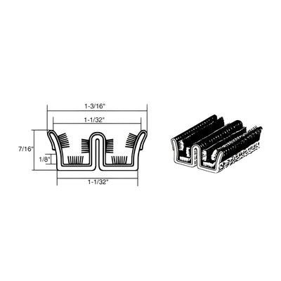 CRL 1-3/16" x 7/16" Unbeaded Flexible Double Glass Run Channel - 100' Roll