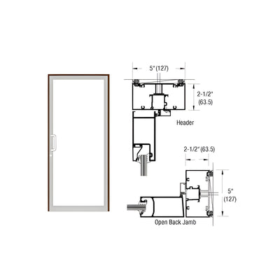 CRL-U.S. Aluminum Dark Bronze/Black Anodized Class 1 IG500 Series Custom Up/Over Door Frame for Geared Hinge and Surface Closer