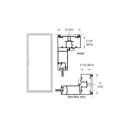 CRL-U.S. Aluminum IG500 Series White KYNAR® Paint Custom Up/Over Door Frame for Geared Hinge and Surface Closer