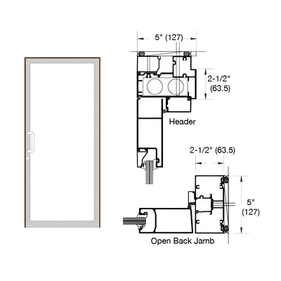CRL-U.S. Aluminum IG500 Series Dark Bronze/Black Anodized Class 1 Custom Up/Over Door Frame for Butt Hinge and Overhead Concealed Closer