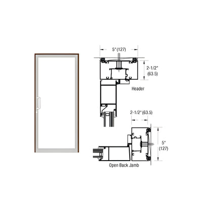 CRL-U.S. Aluminum Bronze Black Anodized IG600 Series Custom Up/Over Door Frame for Geared Hinge, Deadbolt Strike, and Surface Closer