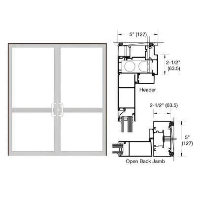 CRL-U.S. Aluminum Bronze Black Anodized IG600 Series Custom Up/Over Door Frame for Butt Hinge, CVR Panic, and Overhead Concealed Closer