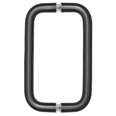 CRL Matte Black 8" Back-to-Back Solid 3/4" Diameter Pull Handles Without Metal Washers