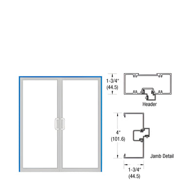 CRL-U.S. Aluminum Bronze Black Anodized Open Back Up and Over Frame for Pair of Doors Offset Pivoted Using Surface Closers