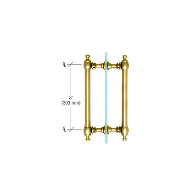 CRL Polished Brass 8" Colonial Style Back-to-Back Pull Handles