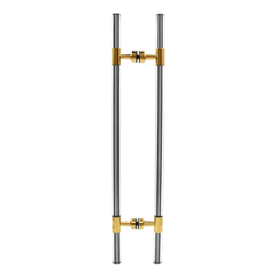 CRL Polished Brass 27" Overall Length Glass Mounted Ladder Style Pull Handle with Acrylic Full Inserts