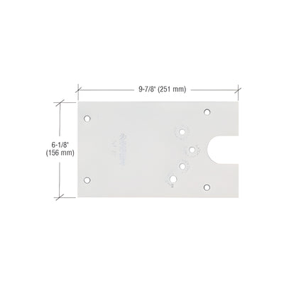 Rixson® Satin Chrome 27 Series Left Hand Offset-Hung Floor Mounted Door Closer Cover Plate