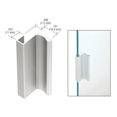 CRL Satin Anodized 12' Aluminum Extrusion for Showcase Finger Pull with 7/16" Lip