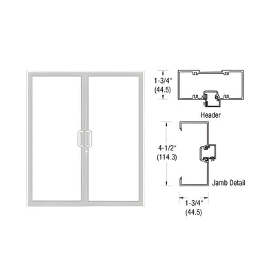 CRL-U.S. Aluminum White KYNAR® Paint 75-1/2" x 85-3/4" Series 450 Open Back Butt Hinge Up and Over Frame Complete (2F)