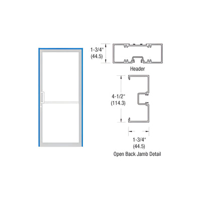 CRL-U.S. Aluminum Clear Anodized 39-1/2" x 85-3/4" Series 450 Left Hand Open Back Offset Pivot Up and Over Frame Complete (1F)