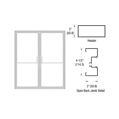 CRL-U.S. Aluminum Clear Anodized Class 1 Custom Size Series IT451 Open Back Offset Pivot Up and Over Door Frame Complete (2F)