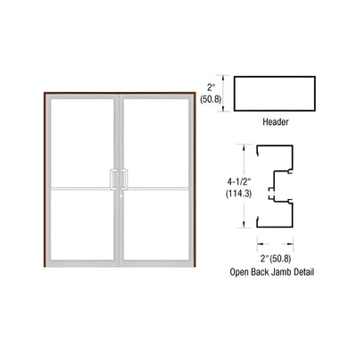 CRL-U.S. Aluminum Dark Bronze/Black Anodized Class 1 Custom Size Series IT451 Open Back Offset Pivot Up and Over Door Frame Complete (2F)