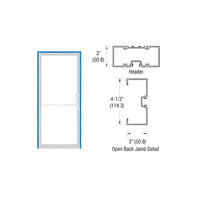 CRL-U.S. Aluminum White KYNAR® Paint 40" x 86" Right Hand Up and Over Single Door Frame