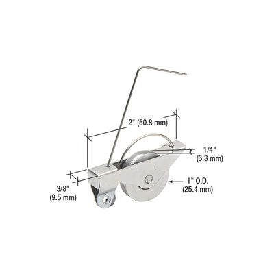 CRL 1" Steel Ball Bearing Sliding Screen Door Spring Tension Roller in Bulk Pack