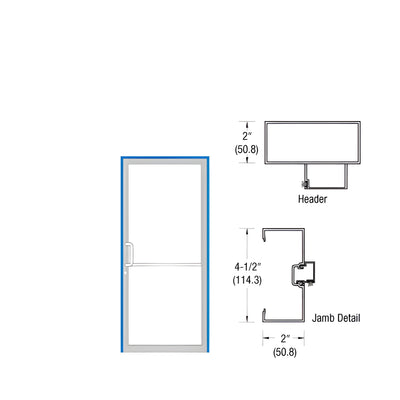 CRL-U.S. Aluminum Clear Anodized Class 1 Up and Over Left Hand Single Door Frame Prepped for Offset Concealed Overhead Closer