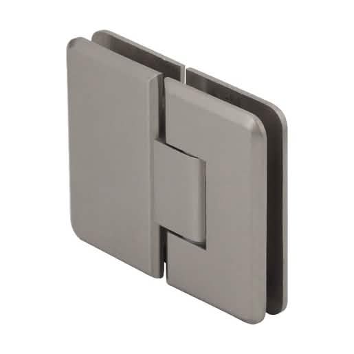 CRL Brushed Nickel 180° Glass-to-Glass Plymouth Series Hinge - Stylish & Durable