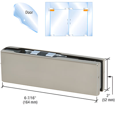 CRL Brushed Stainless Adjustable Top Patch Fitting for Glass Doors