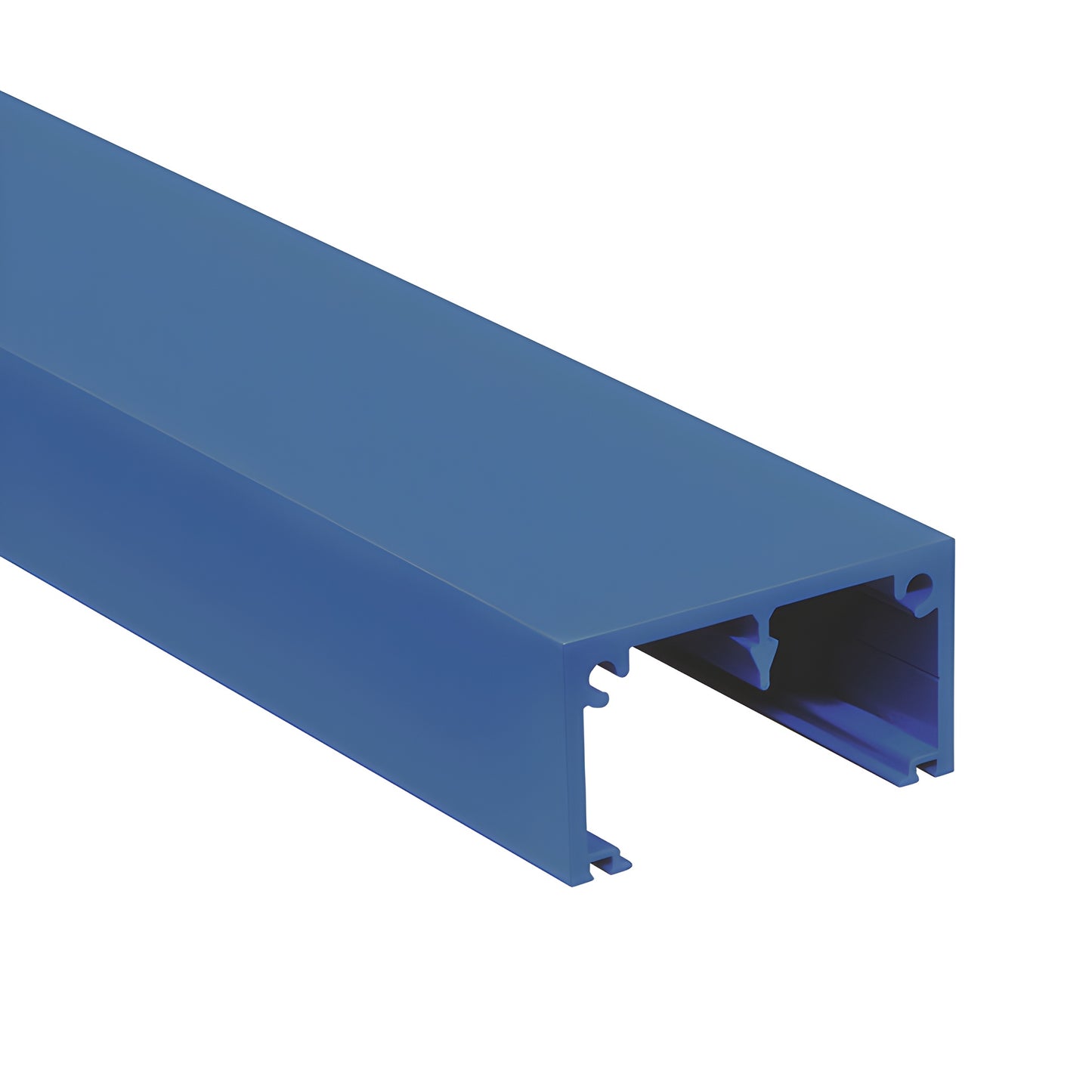 Cielo Face Cap (SKU CFC84C) blue snap-on rectangular post cap with hollow extrusion profile.