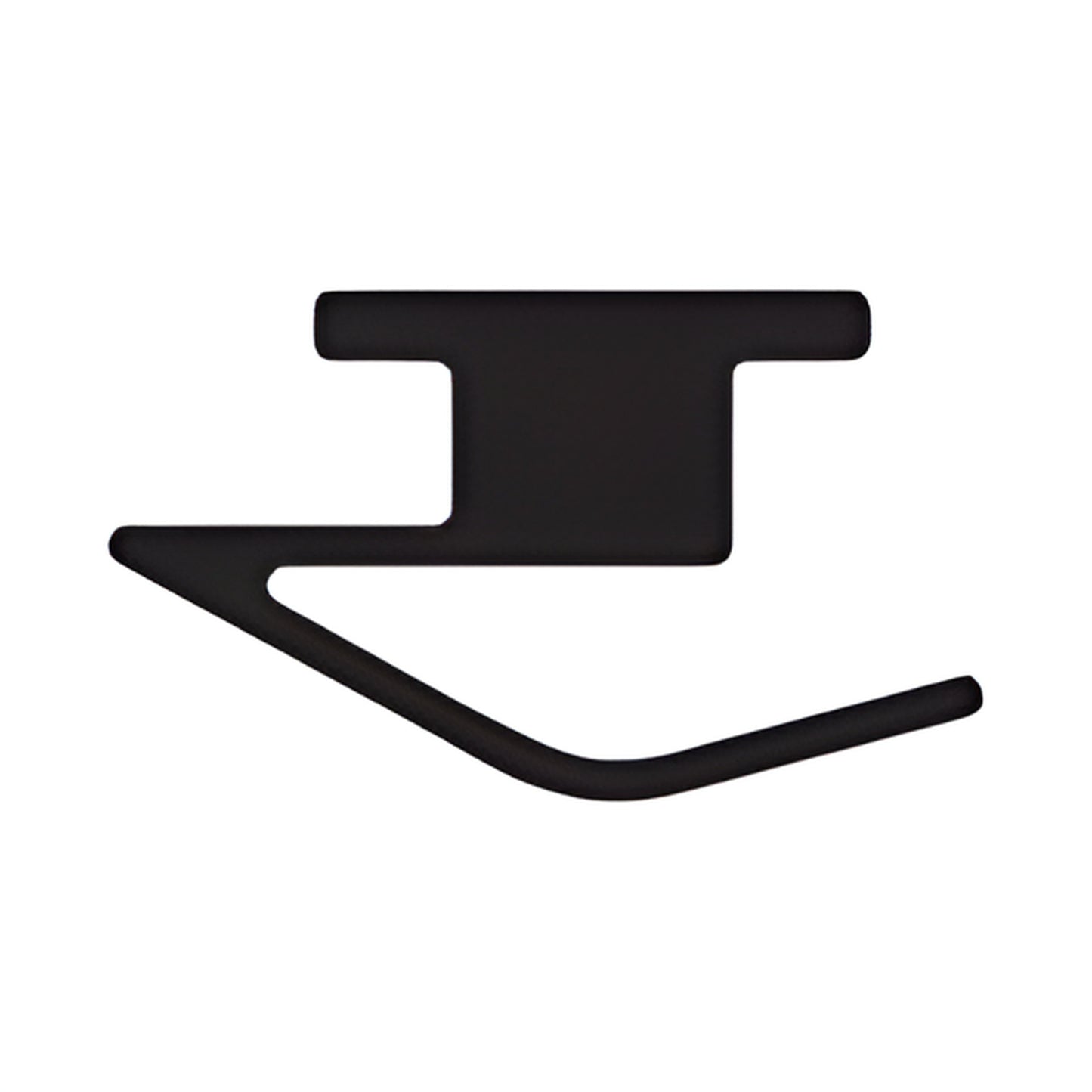 Black rigid PVC header door seal NP803 - top-rail profile for 144-inch openings.