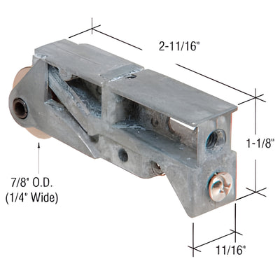CRL 7/8 in Steel Sliding Glass Door Roller Replacement 11/16 in Housing