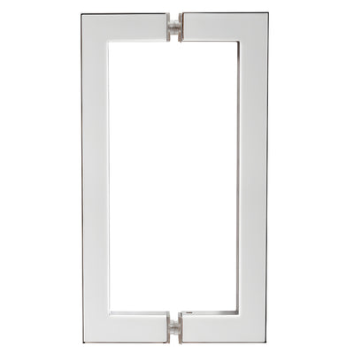 CRL Polished Chrome 8in Square Tube Back-to-Back Glass Door Handles