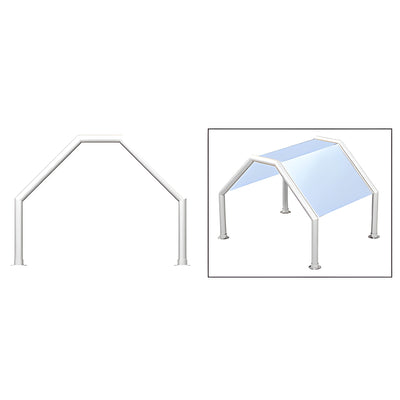 CRL Elegant 110 Polished SS Sneeze Guard 1.5" Tubing, Glass Top/Slant
