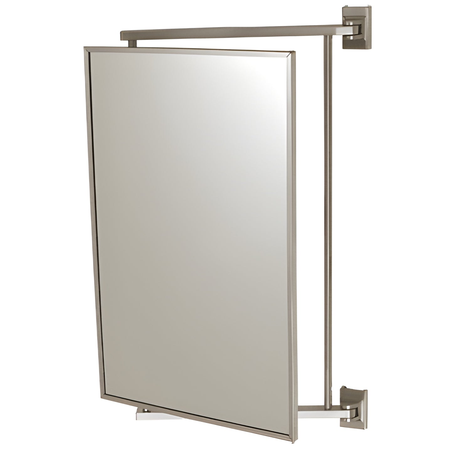 PV14BN Pivot-N-Vue brushed nickel double-hinged wall-mounted pivot mirror extending 10 in for vanity