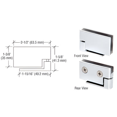 CRL Chrome Surface Mount Pivot Hinges for Cabinet Doors