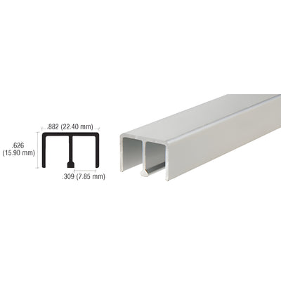 CRL Satin Anodized Aluminum Upper Track - 1/4" Sliding Panel Hardware