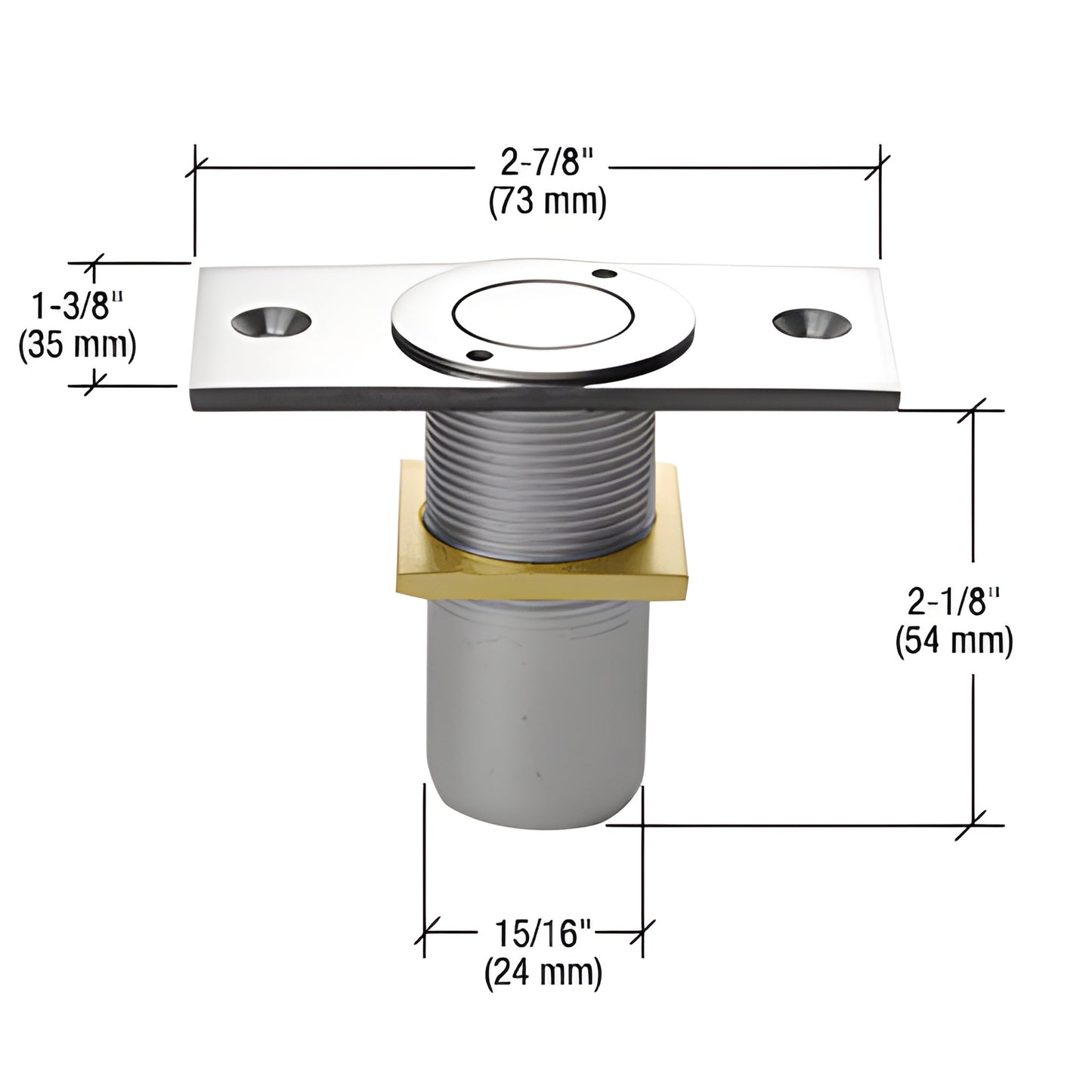 AMR208PS polished chrome dustproof floor keeper, non locking, fits 5/8" (16 mm) plunger