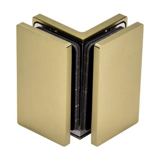 CRL Brushed Bronze Como Series Glass-to-Glass Bracket for sleek, modern installations.