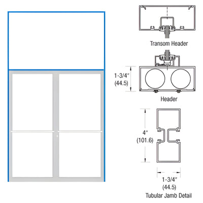 CRL-U.S. 400 Alum-Bronze Black Anodized Double Door Frame 75.5x126
