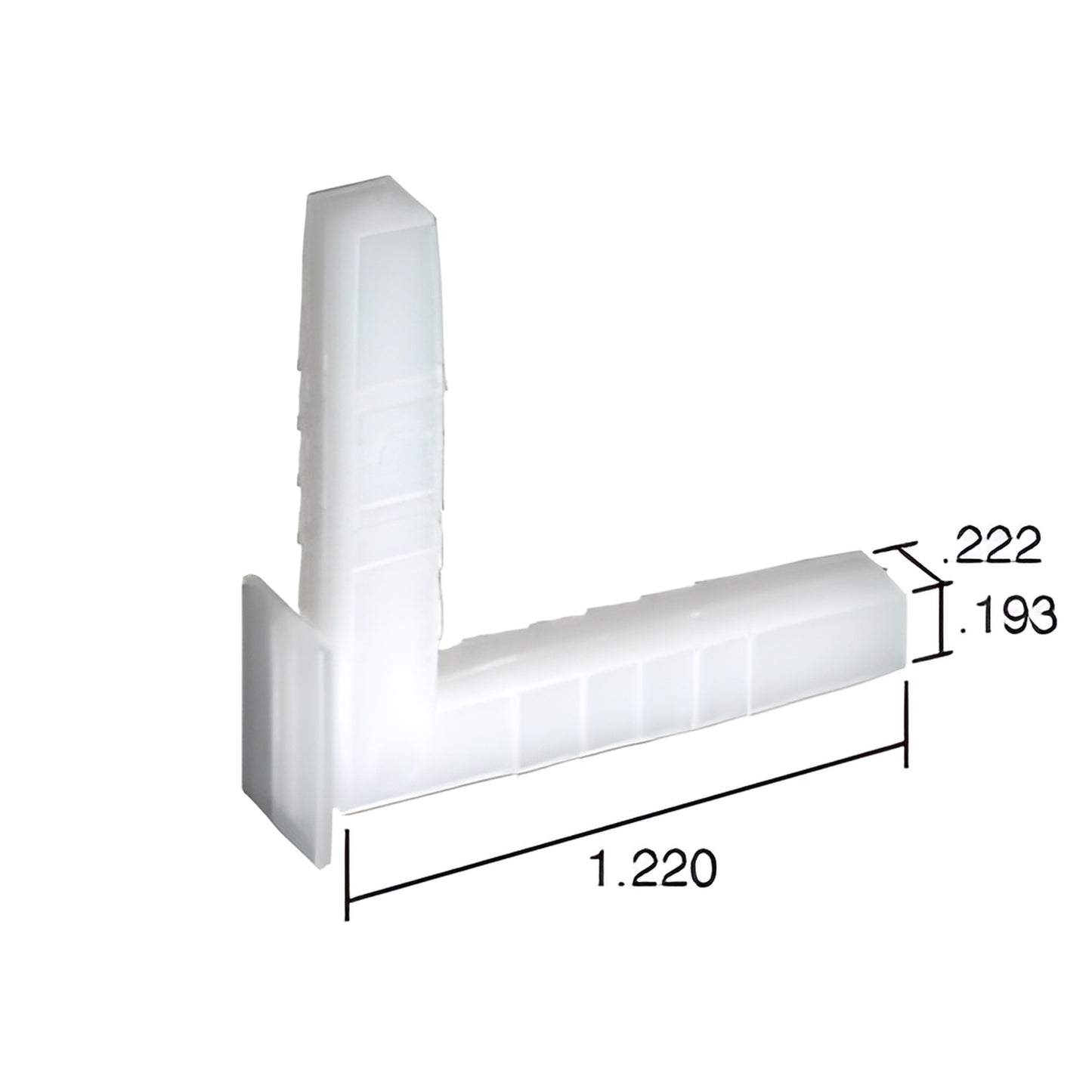 CK230B molded nylon storm window corner key, L-shaped 1.220" leg, .222" width, bulk pack of 100