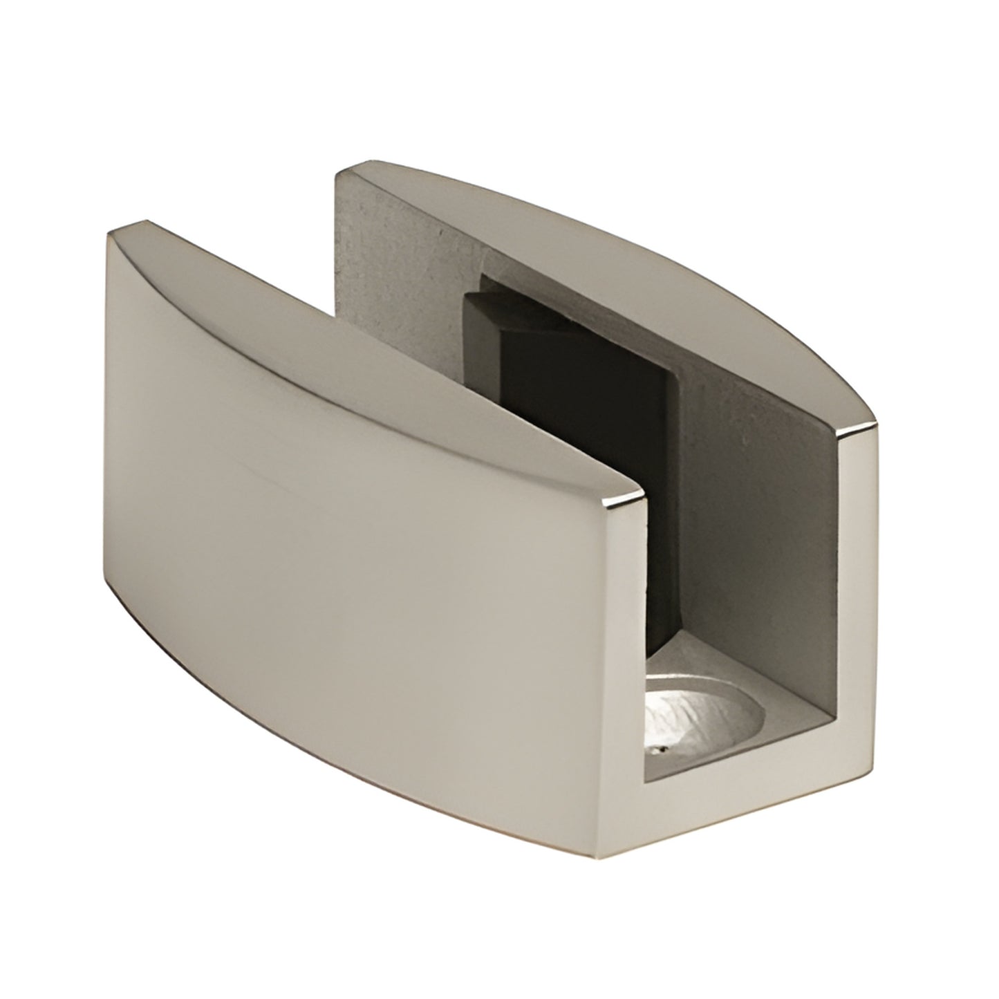 LS307BS brushed stainless steel bottom floor guide for 3/8-1/2" (10-12 mm) glass doors